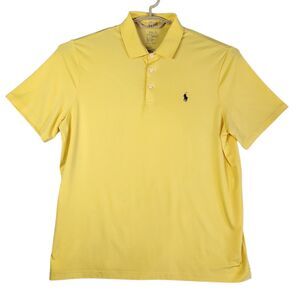 Polo Ralph Lauren Performance Shirt Mens XL Yellow with Blue Pony Stretch